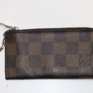 Louis Vuitton Key Pouch Cloth Small Wallet - Damier Ebene